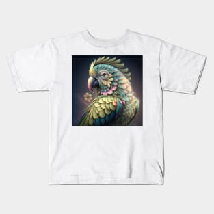 A Fractal Design in A Parrot Motif Kids T-Shirt